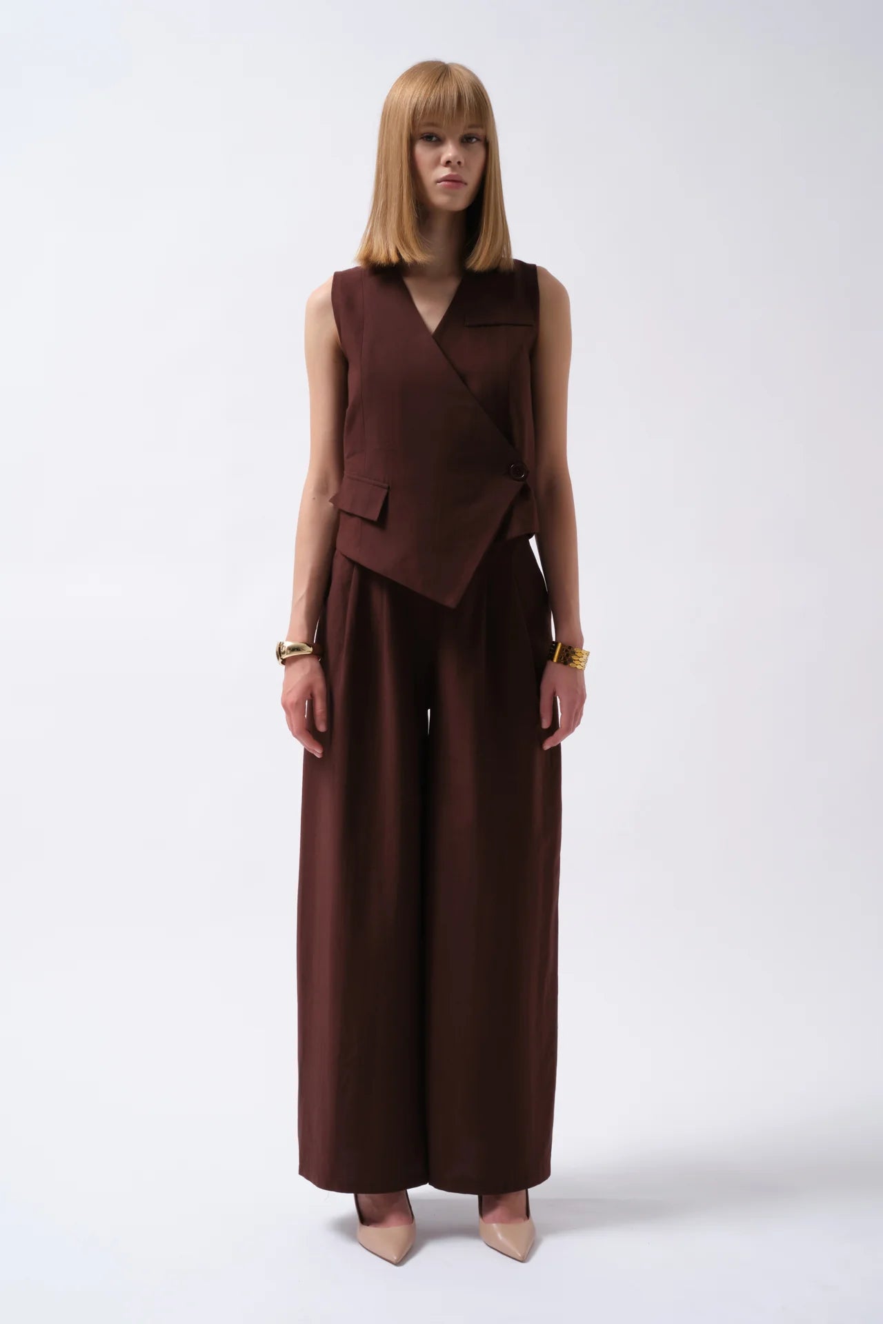 Double Pleated Palazzo Trousers