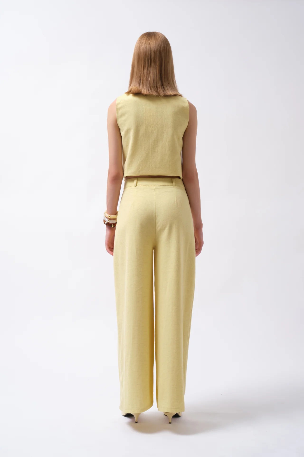 Side Button Asymmetrical Linen Vest