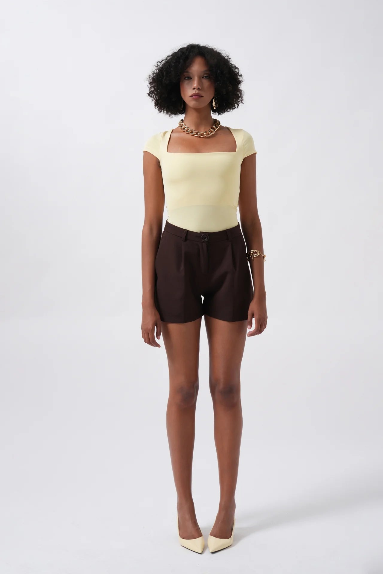 Window Detail Mini Decollete Blouse