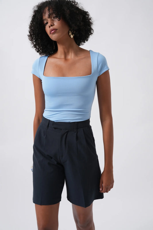 Window Detail Mini Decollete Blouse