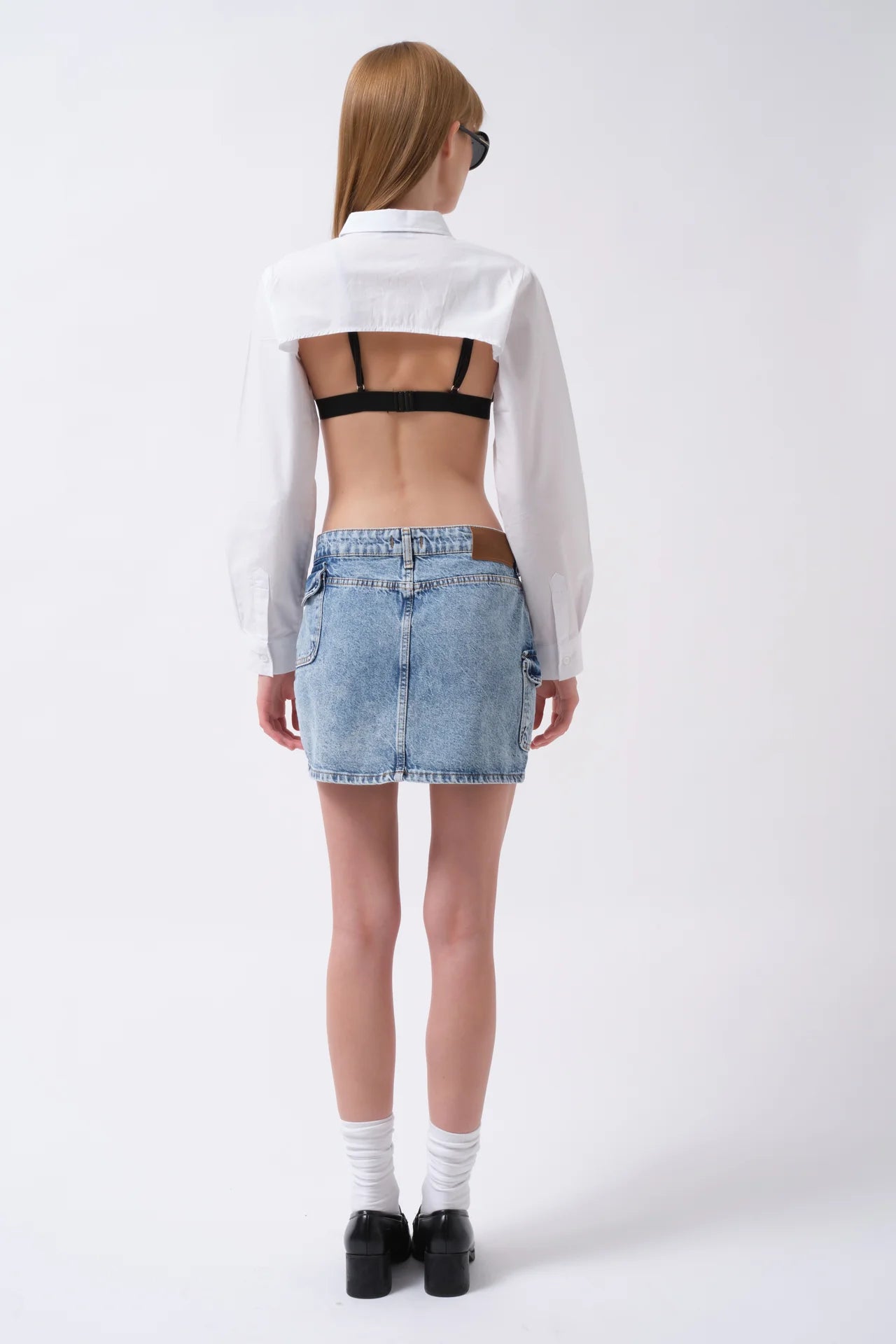 Mini Blue Skirt with Pocket Detail