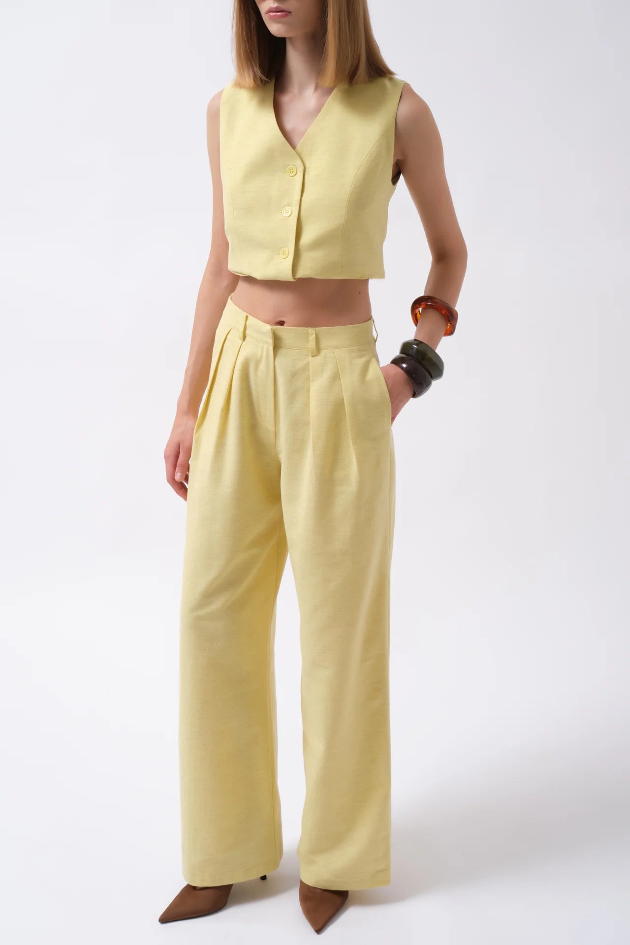 Double Pleated Palazzo Trousers