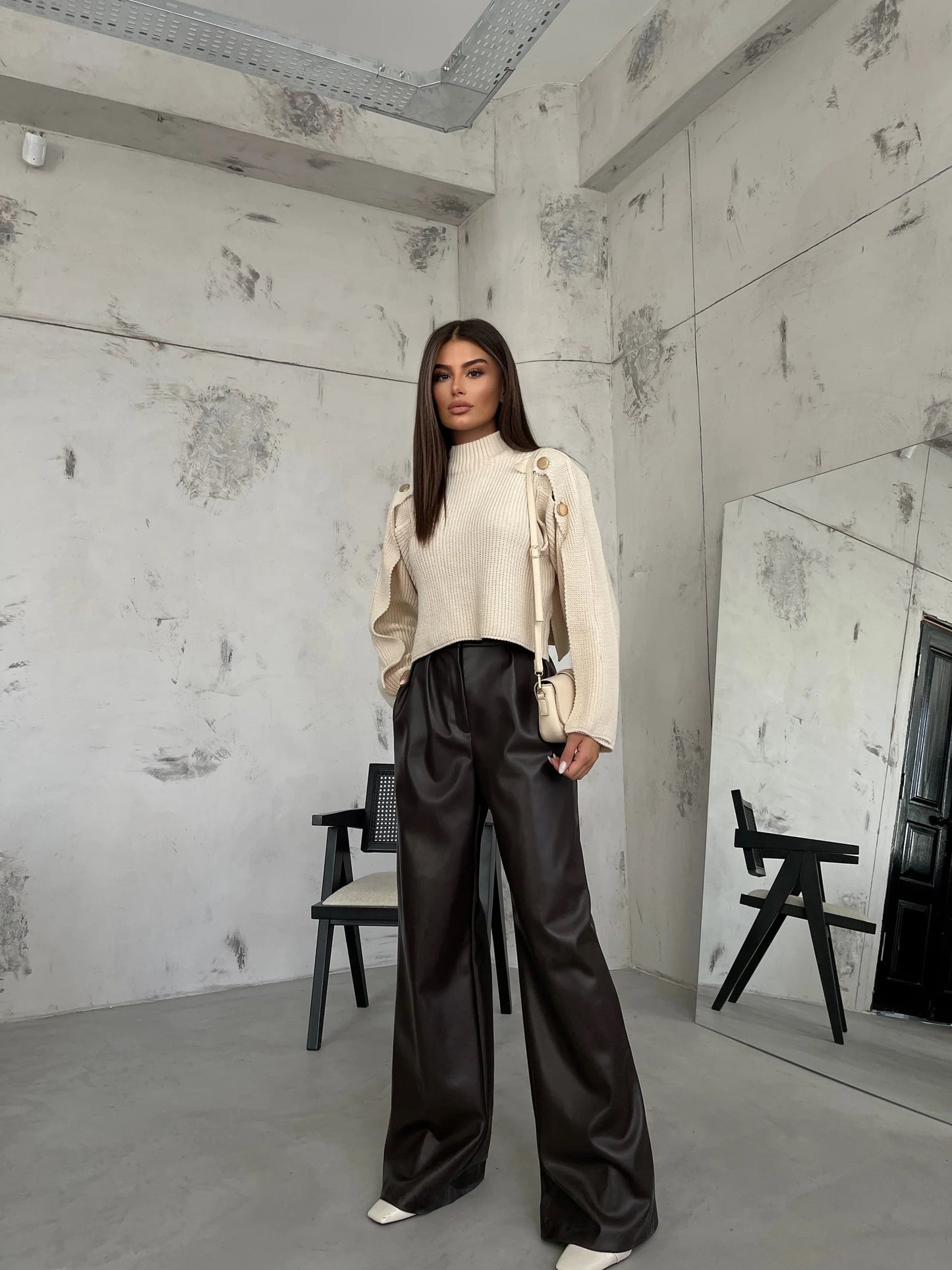 Button Detail Oversize Sweater