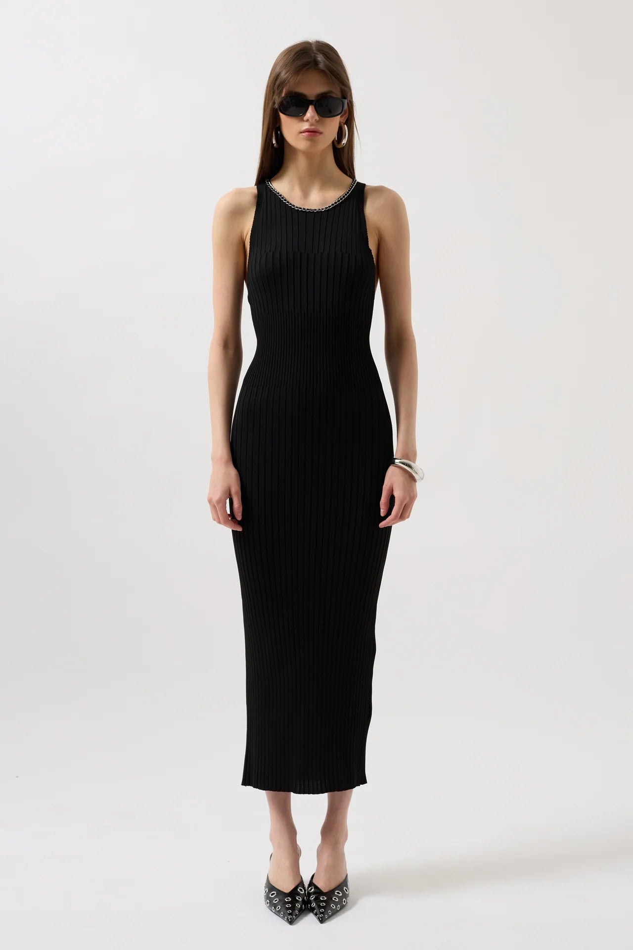 Halter Neck Chain Cross Strap Dress