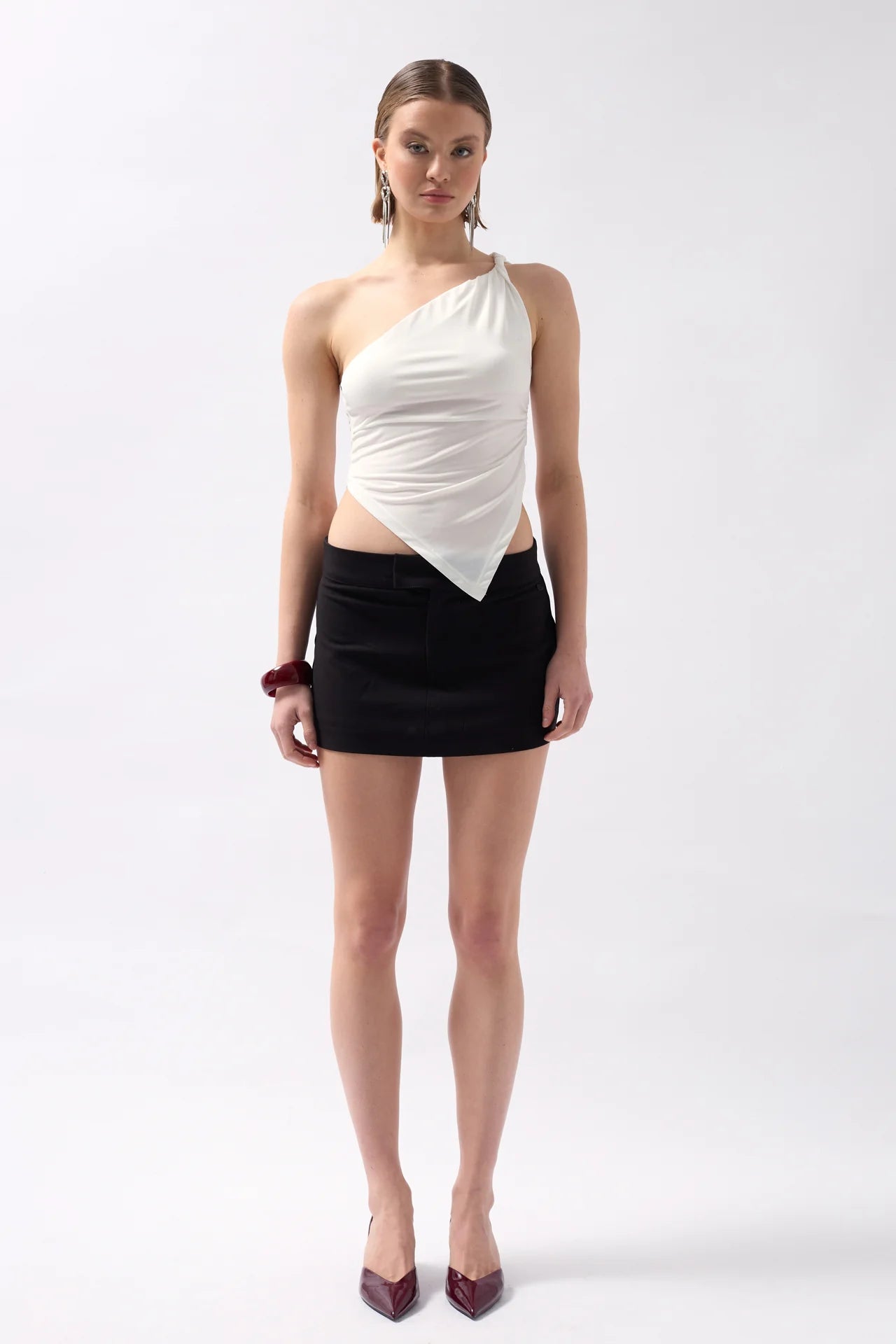Asymmetric Detail One Shoulder Blouse