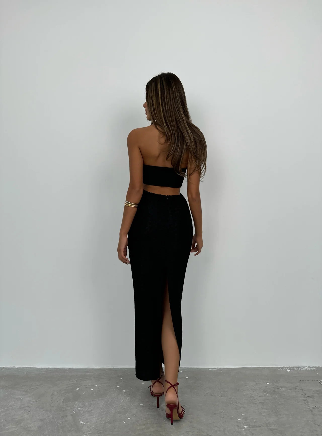 Black Maxi Dress with Neckline