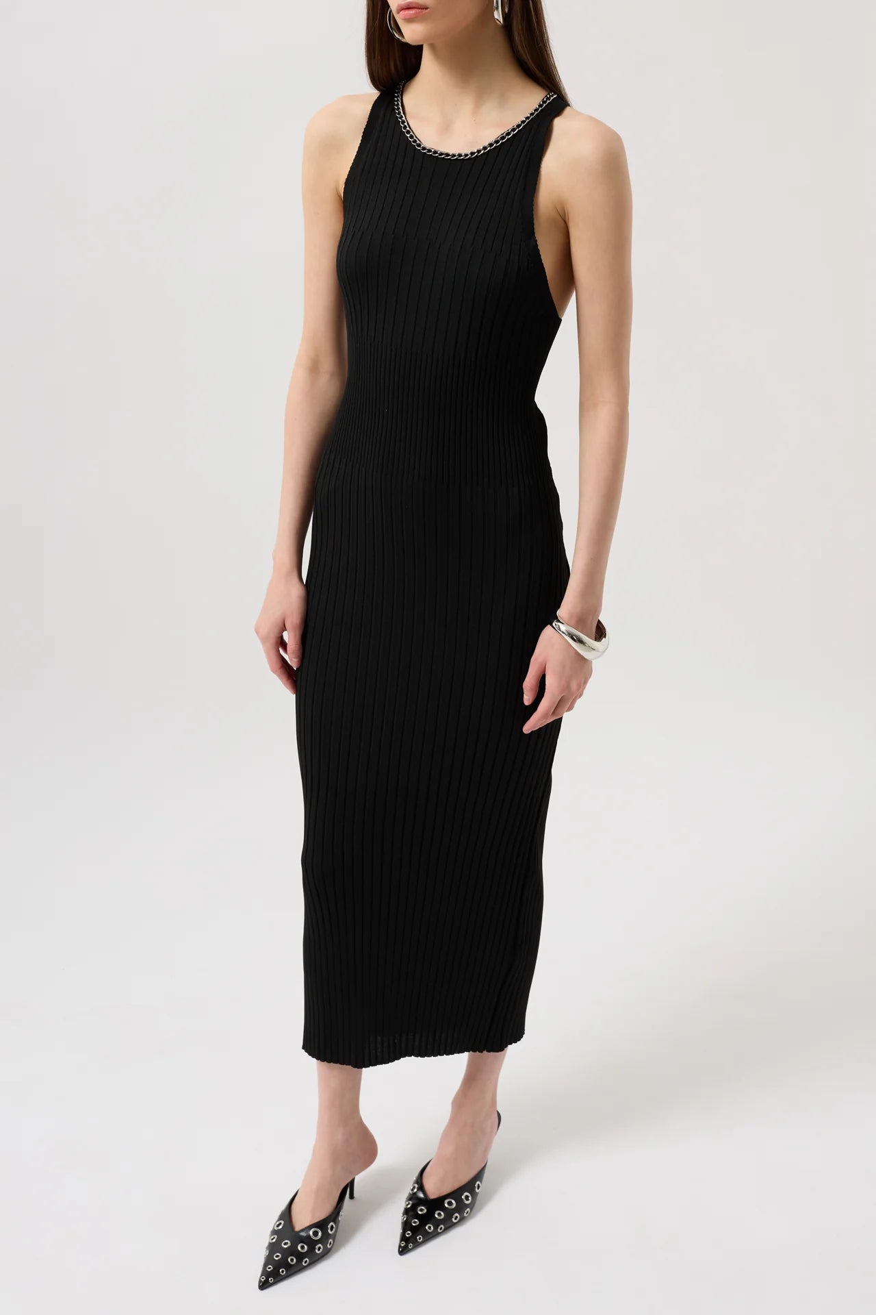 Halter Neck Chain Cross Strap Dress