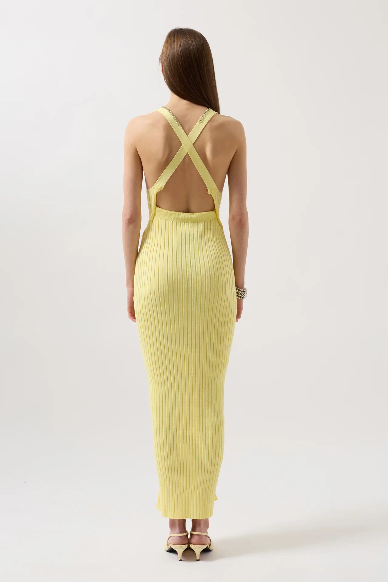 Halter Neck Chain Cross Strap Dress