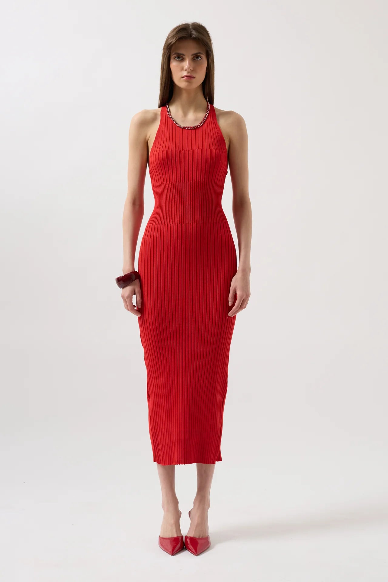 Halter Neck Chain Cross Strap Dress