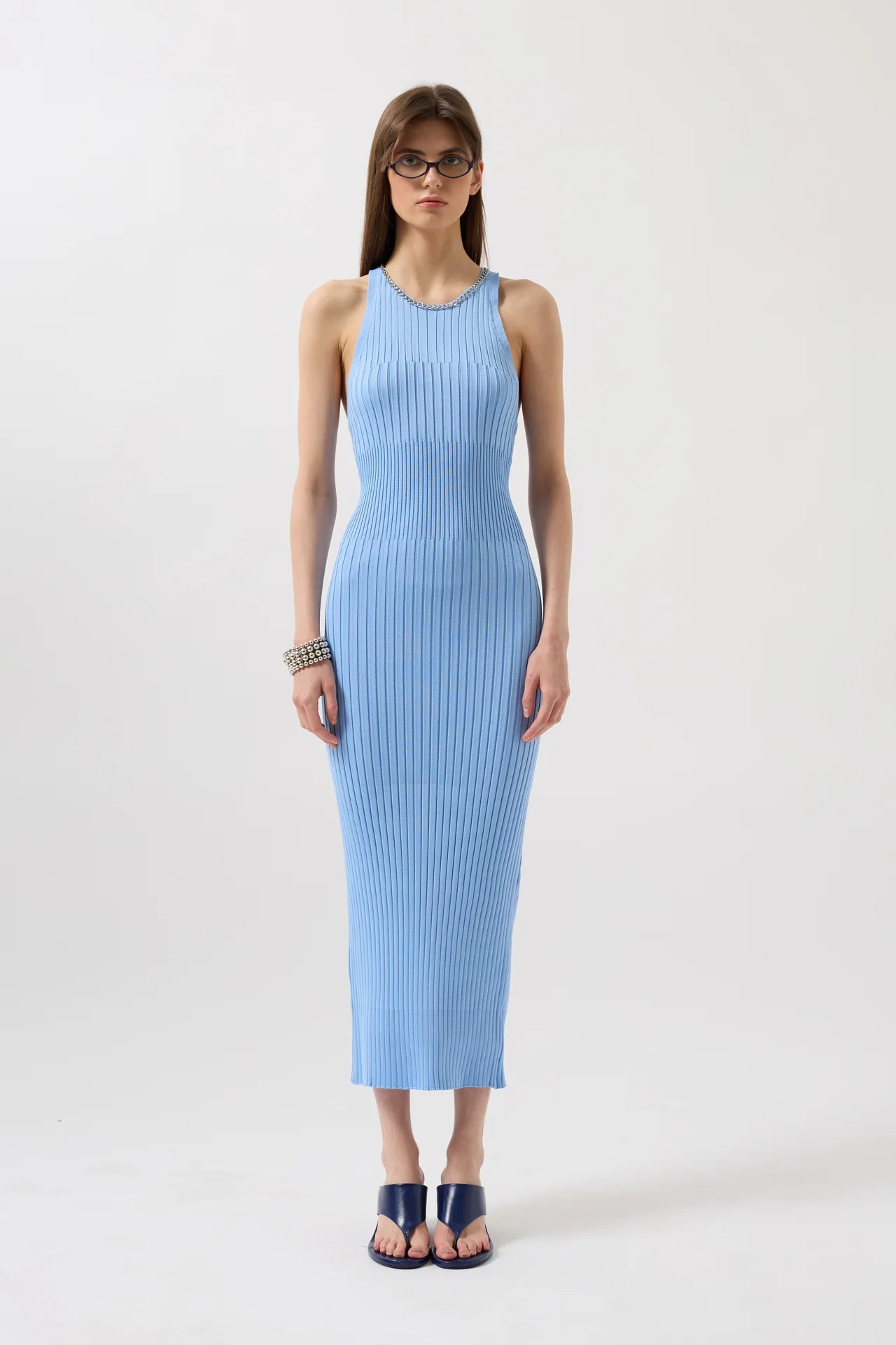 Halter Neck Chain Cross Strap Dress