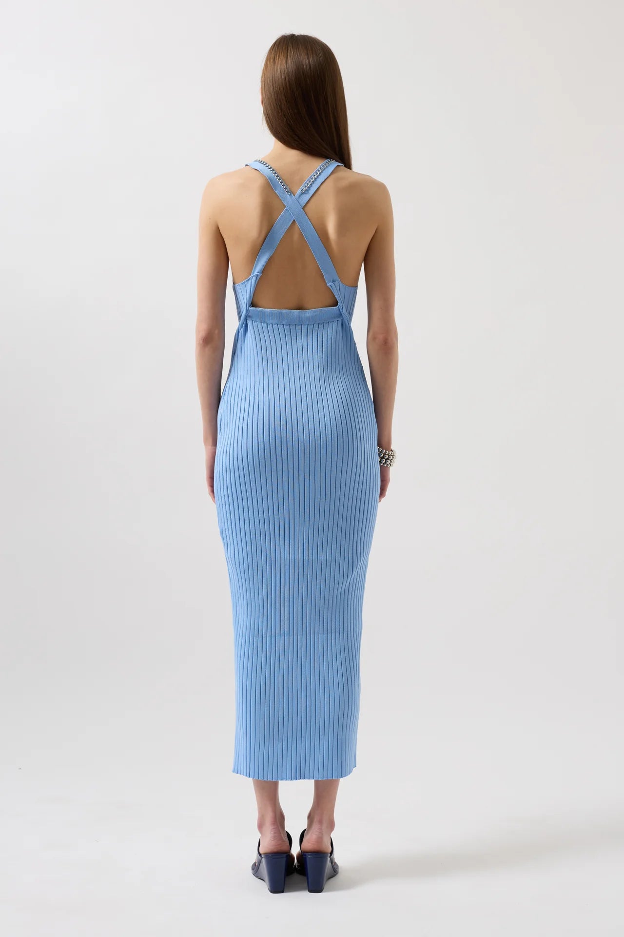 Halter Neck Chain Cross Strap Dress