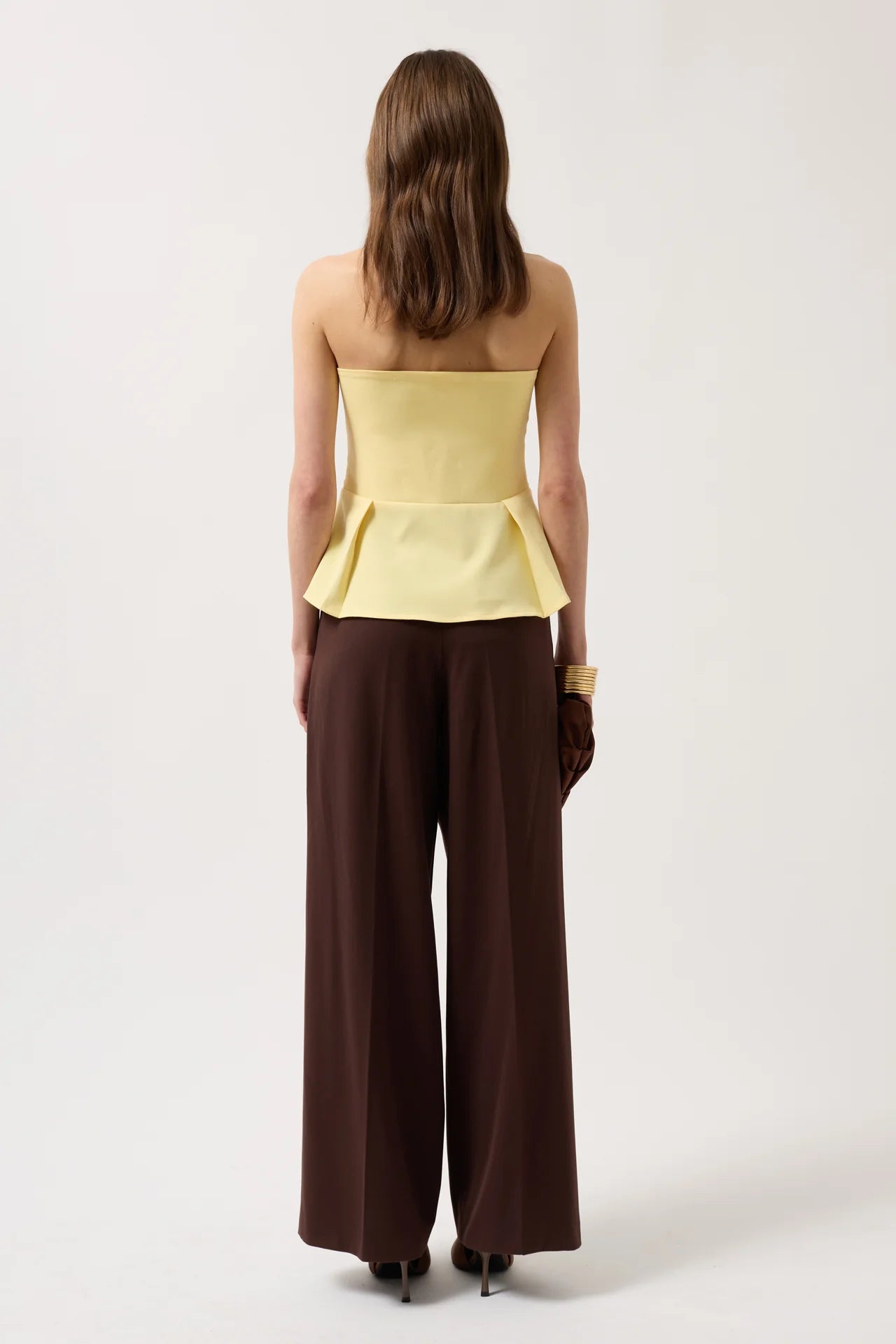 Pleated Strapless Blouse