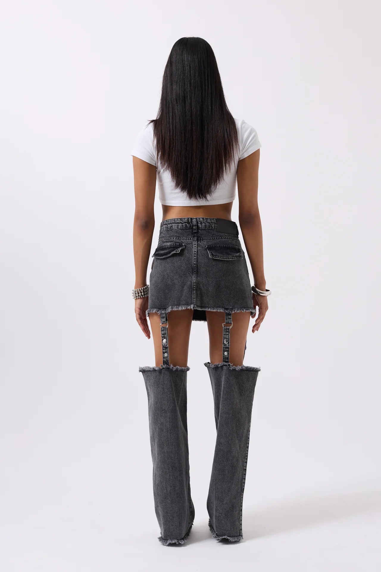 Leggings Detail High Waist Jeans