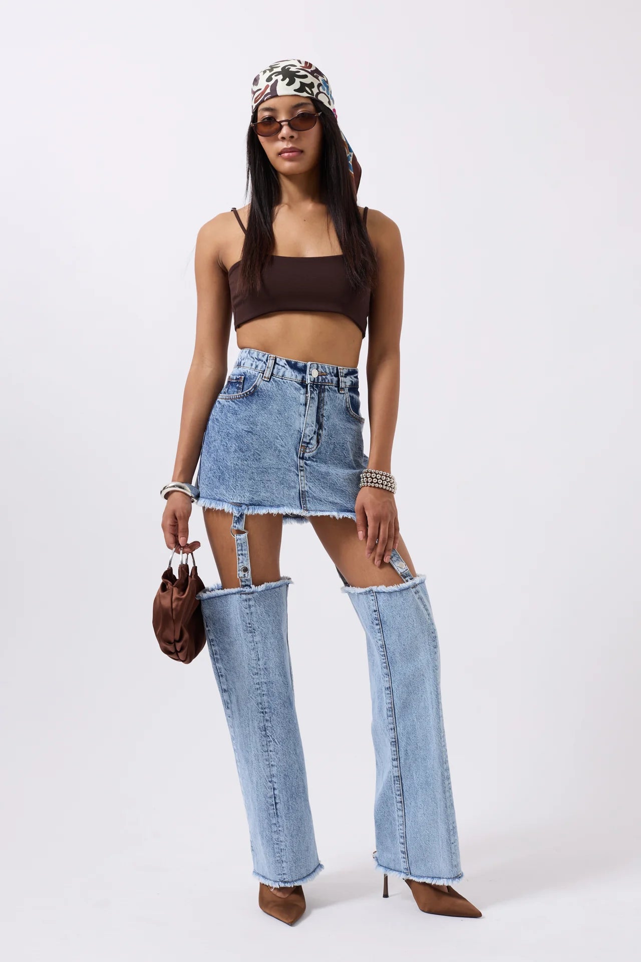 Leggings Detail High Waist Jeans