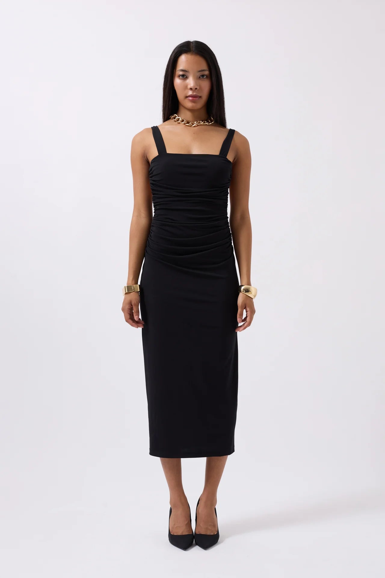 Slit Detail Backless Dress