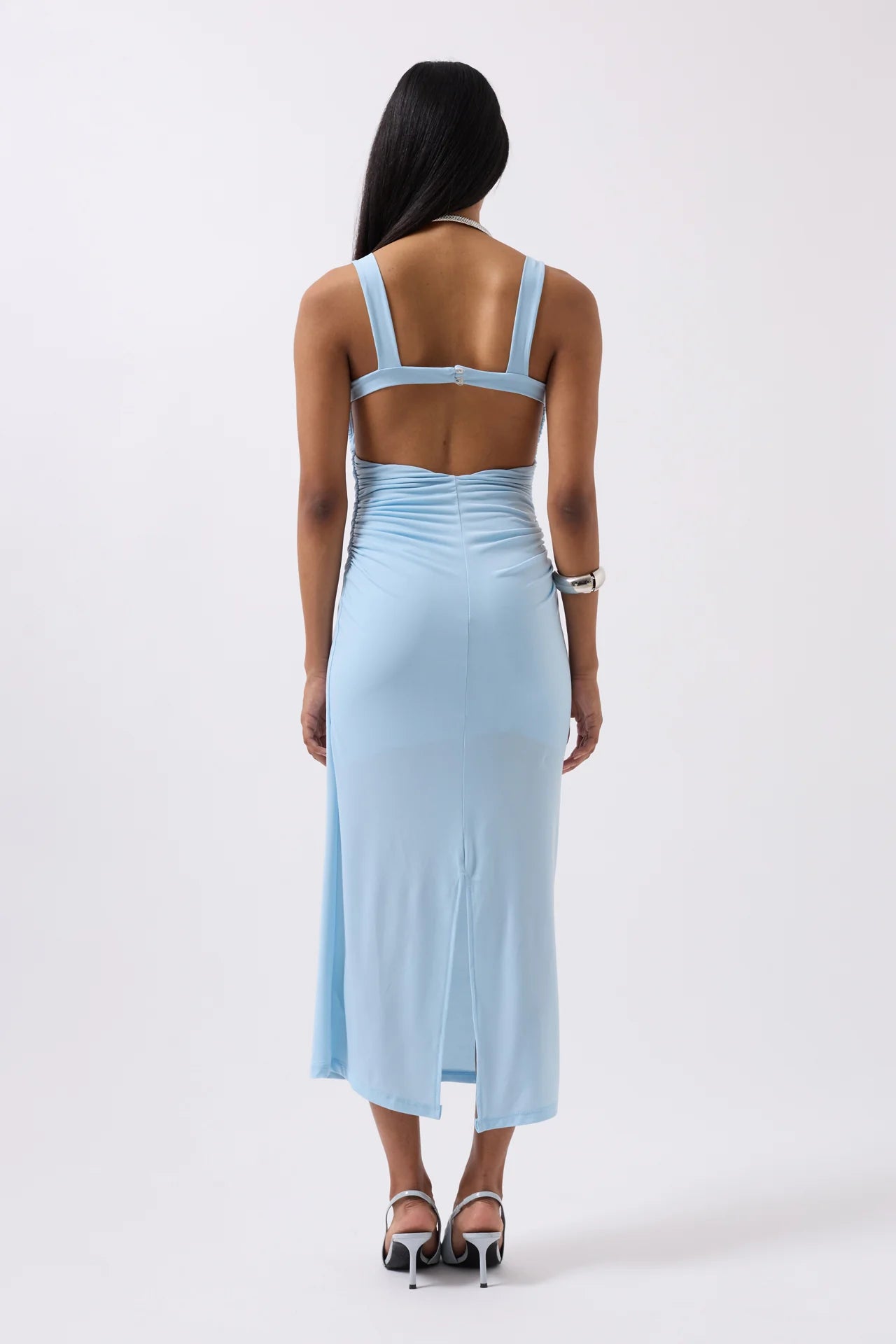 Slit Detail Backless Dress